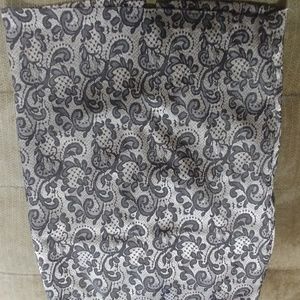 Gold with black lace pencil skirt